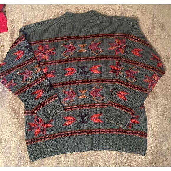 Vintage Eddie Bauer Heavy Geometric Knit Sweater M - Picture 8 of 8